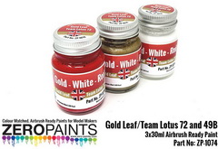 Slotcars66 Zero Paints Red - Lotus 49 & 72 Gold Leaf 