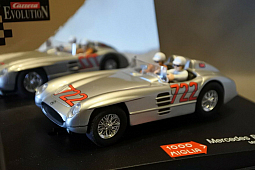 Slotcars66 Mercades 300SLR #722 Silver Mille Migla 1955 1/32nd Scale Slot Car By Carrera 